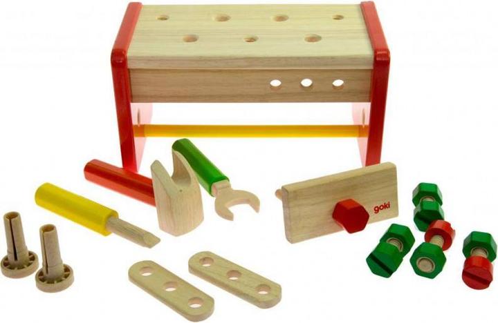 Produktbild Goki Holz Werkbank und Werkzeug box 2 in 1