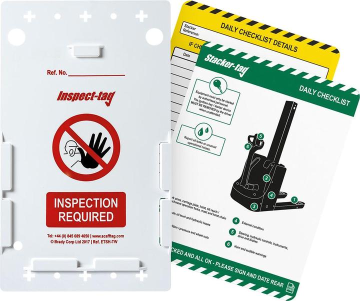 Produktbild Brady ENT-GB-ETI-STAC 4A, Stacker(Stapler)-Tag-Kit, 4 Inspect-Tag-Halter, 20 Stacker-Tag-Einstecks