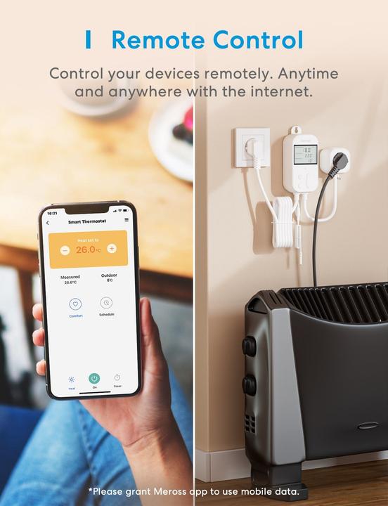 Productafbeelding Meross SMART HOME WI-FI THERMOSTAT/HEAT.&COOLING MTS200BHK