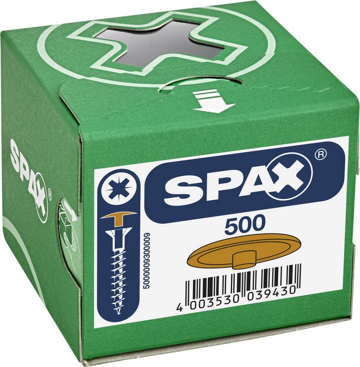Actual product image Spax Cap R 89013 head bore ochre plastic