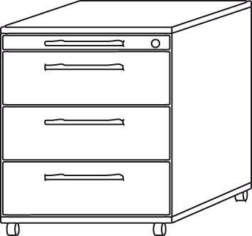 Immagine prodotto Escritorio Standcont.80cm,2cassetti,1HR,Schl. RE Nussb.