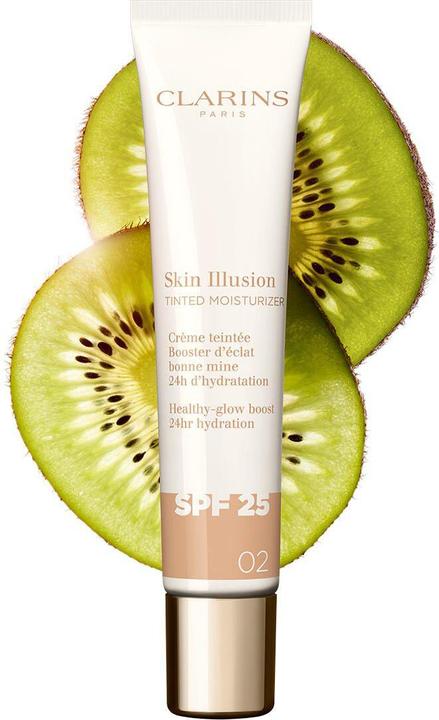 Actual product image Clarins Skin Illusion - Getönte Feuchtigkeitscreme Spf25 02 (Suntan cream, SPF 25, 40 ml)