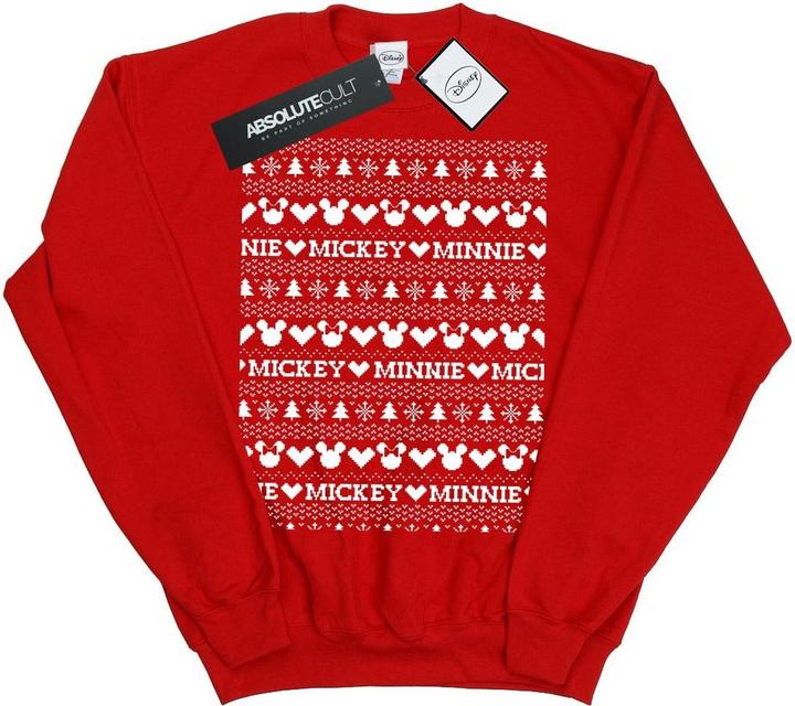 Disney Mickey And Minnie Christmas Fair Isle Sweatshirt Mädchen