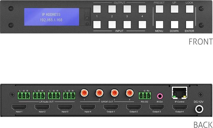 Image du produit Purelink Commutateur matriciel PT-MA-HD44M HDMI