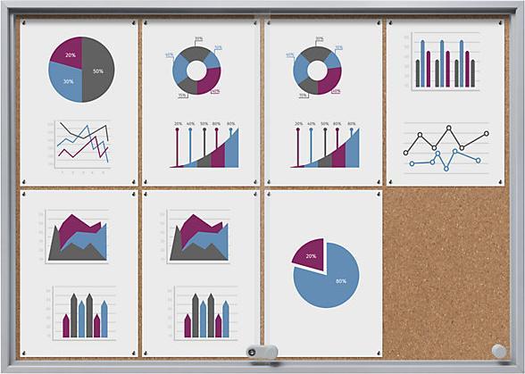 Image du produit eurokraft pro Vitrine d'affichage avec portes coulissantes (Tableau magnétique, Tableau d'affichage, 90,5 x 64 cm)