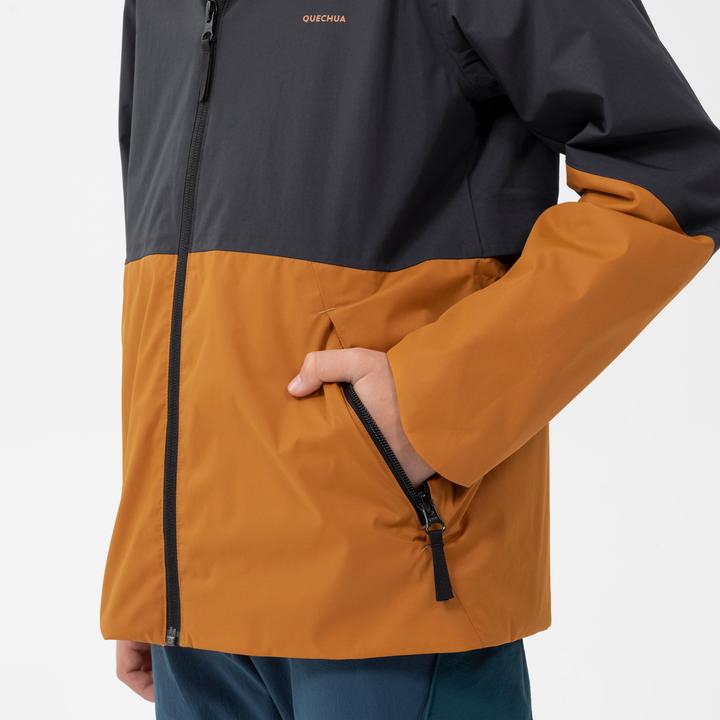 Actual product image Quechua Wanderjacke MH500 Kinder wasserdicht Gr. 122–170 Wandern grau/ocker