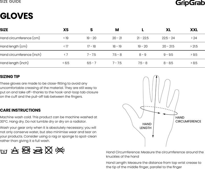 Valori nutrizionali e ingredienti GripGrab RIDE Padded Short Finger Summer Gloves (XXL)