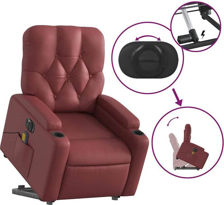 Actual product image VidaXL Massage chair with stand-up aid electric imitation leather