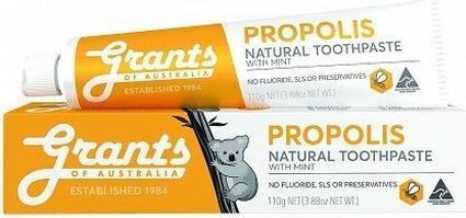 Actual product image Grants of Australia Propolis Natural Toothpaste With Mint Protective Propolis Fluoride Free