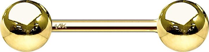 Star Piercing Micro Barbell 14k gold mit Kugel (ohne Messing, 14k Gold)