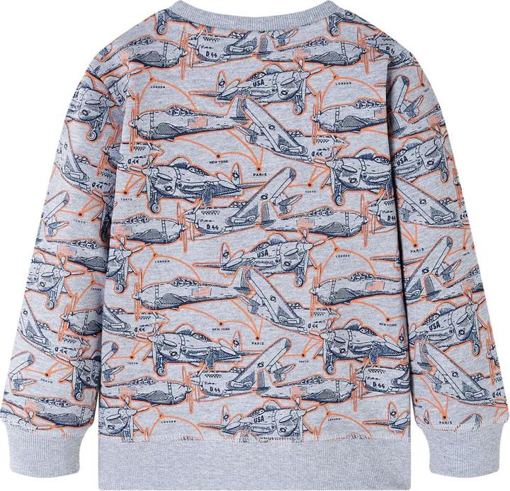 VidaXL Kinder-Sweatshirt Grau Melange 128,Material: 85 % Baumwolle (128)