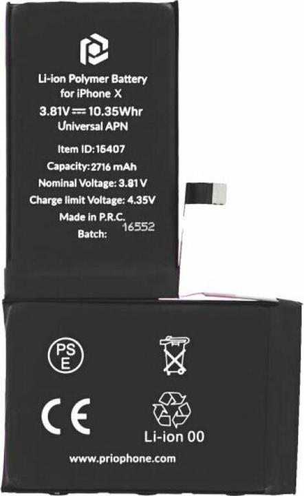 Immagine prodotto prio Batteria per Apple iPhone X (APN universale) (Accumulatore di carica elettrica, iPhone X)