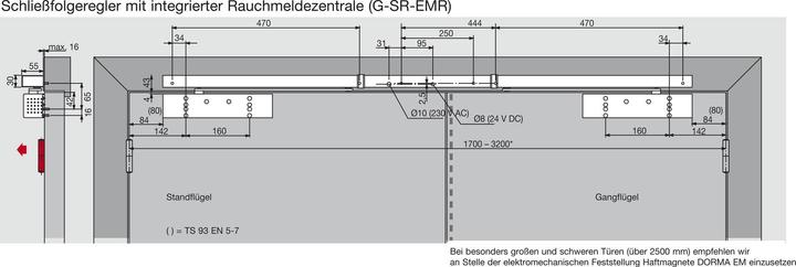 Actual product image Dormakaba Slide rail with closing sequence controller GSR-EMR 2 Contur Design (Object door, Garden gate, Indoor)