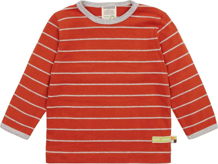 loud + proud Shirt langarm Ringel Terracotta (68)