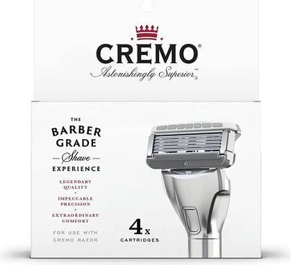 Cremo Barber Grade Razor Blades for Men 4 Refills Silver (Körperlotion)