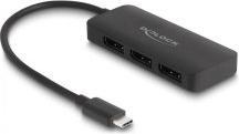 Produktbild Delock USB Type-C Splitter (DP Alt Mode) zu 3 x DisplayPort (15 cm)