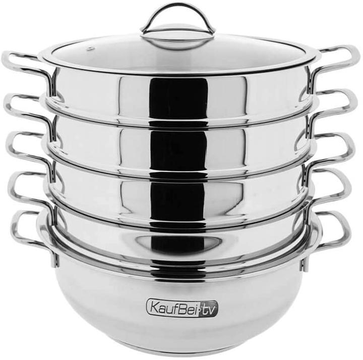 Produktbild BEM 6-tlg Set Dampfkocher (28 cm, Dampfkochtopf, Edelstahl)