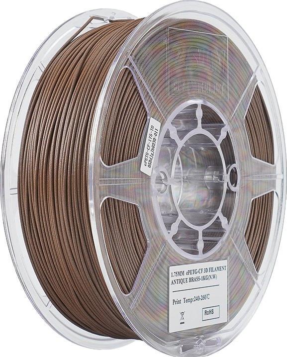Actual product image eSUN ePETG-CF Carbon Antique Brass Filament 1.75mm 1Kg (PETG, 1.75 mm, 1000 g, Brown)