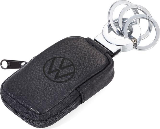 Troika POCKET CLICK VW Schlüsselanhänger mit Täschchen, schwarz/silberfarben