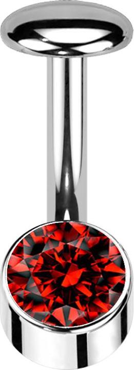 Actual product image Star Piercing Threadless Labret-Stab Banane silber Zylinder silber Kristall rot (Titanium)