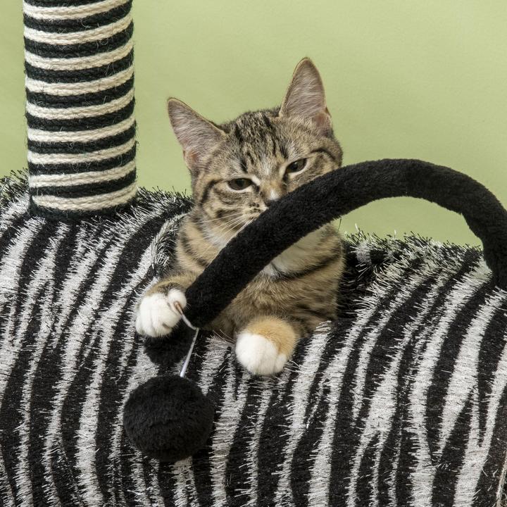 Actual product image PawHut Scratching post with cat tunnel (93 cm, Black, White)