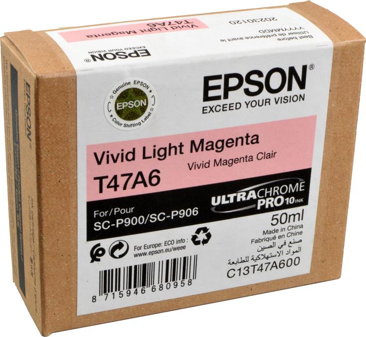 Image du produit Epson Encre/Singlpck VividL MG T47A6 Pro 10 50ml (M)