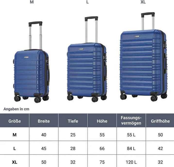 Produktbild Juskys Hartschalen-Kofferset (120 l, M (50 - 90l), L (90 - 115l), XL (ab 115l))