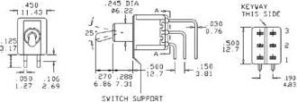 Immagine prodotto Velleman Interruttore verticale a levetta a 90° Dpdt On-On