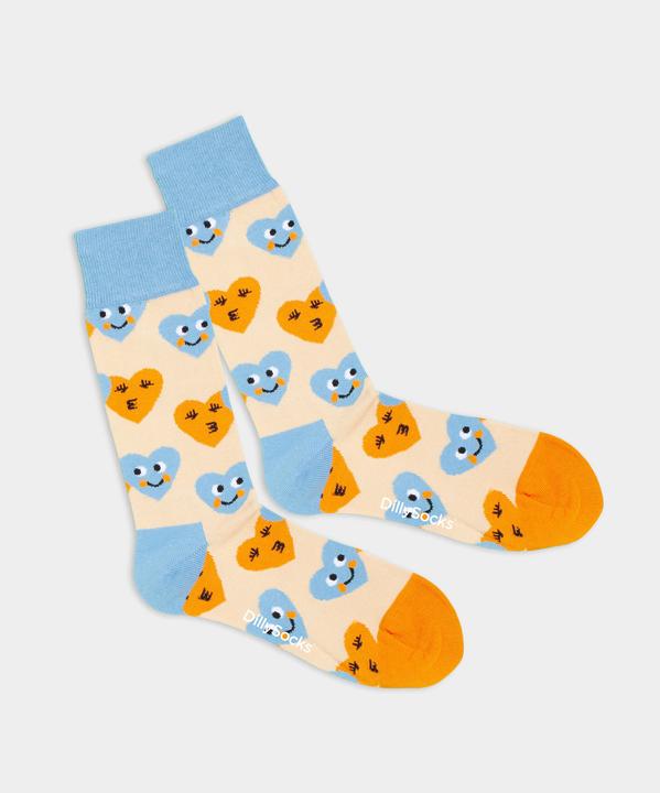 Actual product image DillySocks Smiling Hearts (Single pack, One size)