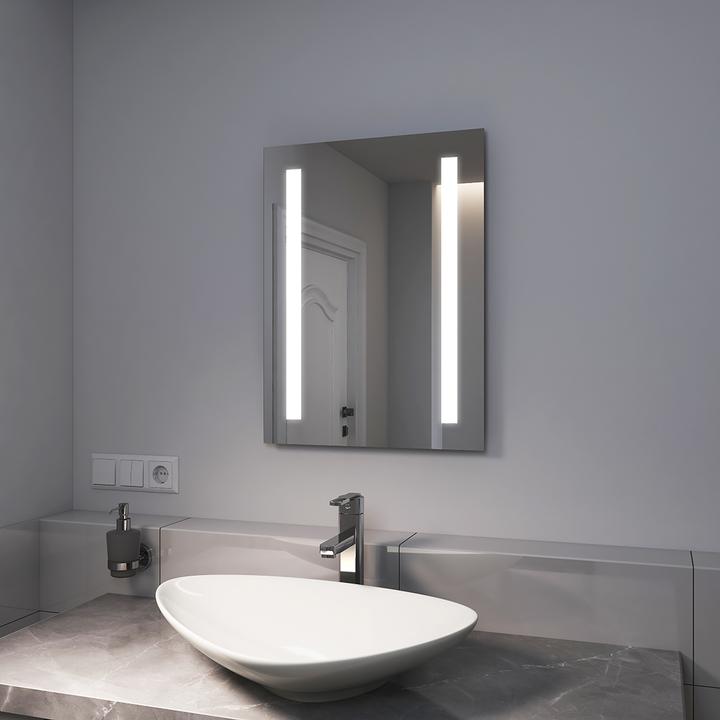 Produktbild Emke Badspiegel mit Beleuchtung 40*60cm, Kaltweiss6500K, Dimmbar, Wand Schalter