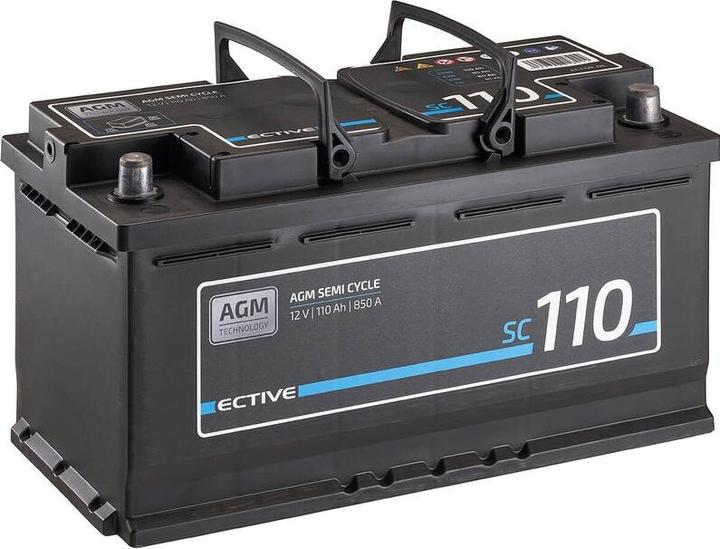 Actual product image Ective 12V 110Ah AGM Semi Cycle supply battery Motorhome battery Solar (12 V, 110 Ah)