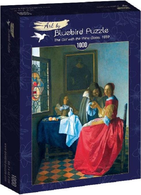 Actual product image Bluebird 60067 Puzzle 1000 pcs. Museum Series Vermeer - The Girl with the Wine Glass, 1659 (1000 pieces)