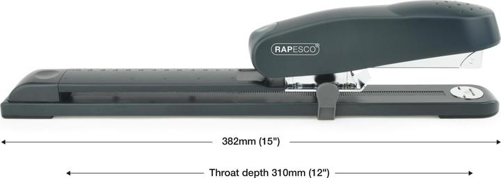 Immagine prodotto Rapesco R79026A3 790 Cucitrice a braccio lungo (tipo 24/6mm o 26/6mm) a caricamento frontale Nero (50 lamelle)