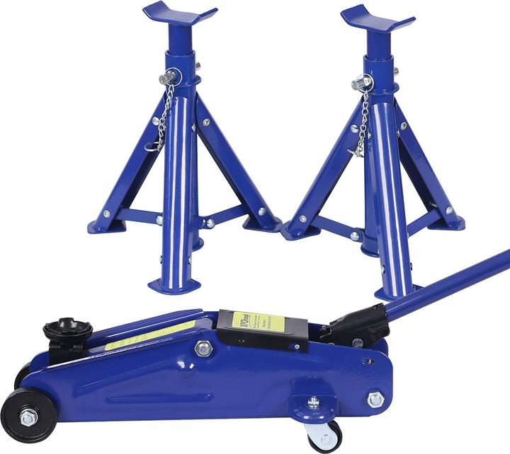 XPOtool Wagenheber + 2x Unterstellbock 2t Hubkraft Abstellbock Rangierwagenheber