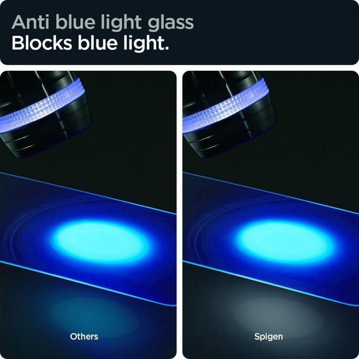 Actual product image Spigen TEMPERED GLASS.TR "EZ FIT" 2-PACK IPHONE 13 / 13 PRO ANTIBLUE (2 Piece, Apple iPhone 13, Apple iPhone 13 Pro)