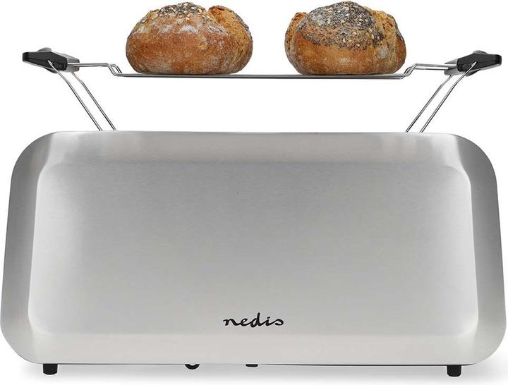 Produktbild Nedis Toaster | 2 Steckplätze | Bräunungsstufen: 7 | Auftaufunktion | Aluminium / Silber (EU-Stecker)