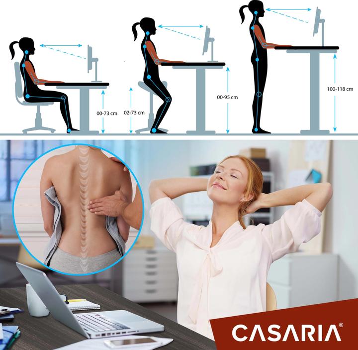 Produktbild Casaria Höhenverstellbarer Schreibtisch (140 x 60 x 118 cm)