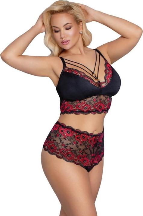 Image du produit Cottelli Collection Soutien-gorge et slip noir/rouge XL (XL)