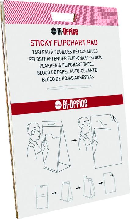 Produktbild Bi-Office Flipchartblock, selbstklebend, 54x58,5cm, unbedruckt