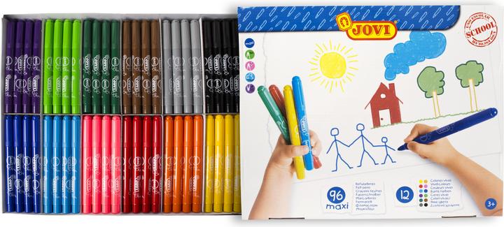 Actual product image Jovi Jumbo felt-tip pens, assorted colours, 96 pcs. (Multicoloured, 96 x)