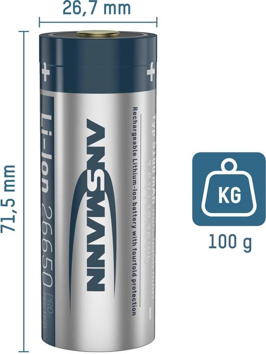 Image du produit Ansmann Type-C Rechargeable (1 pcs, 26650, 5100 mAh)
