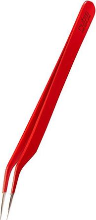 Rubis Wimpern Pinzette gebogen, rot