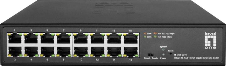 Produktbild LevelOne Switch 16x GE GES-2216 Hilbert 10" (16 Ports)