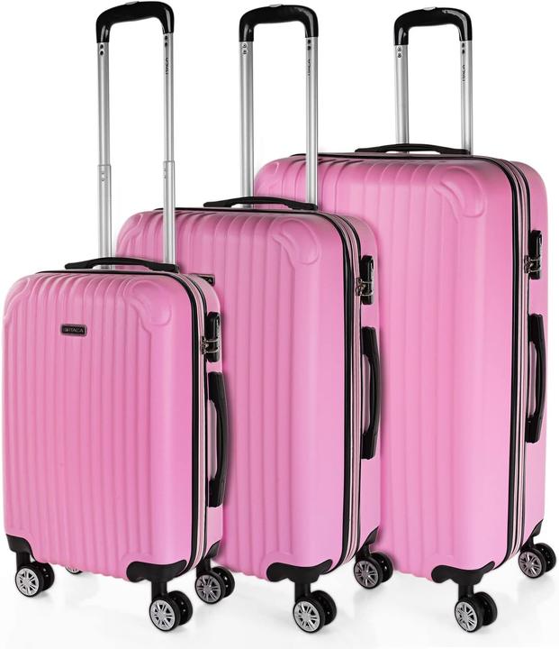 Itaca 3-teiliges Hartschalen-Kofferset (110 l, Handgepäck (bis 50l), M (50 - 90l), L (90 - 115l))