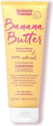 Actual product image Umberto Giannini Banana Butter Nourishing Superfood Shampoo Vegan Cruelty Free Moisturising Formula (Liquid shampoo)