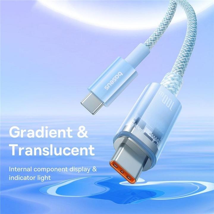 Produktbild Baseus Cable cabel Type C to Type C PD 6A 100W Explorer P10319703311-00 / CB000043 1 m blue (1 m, 100 W)