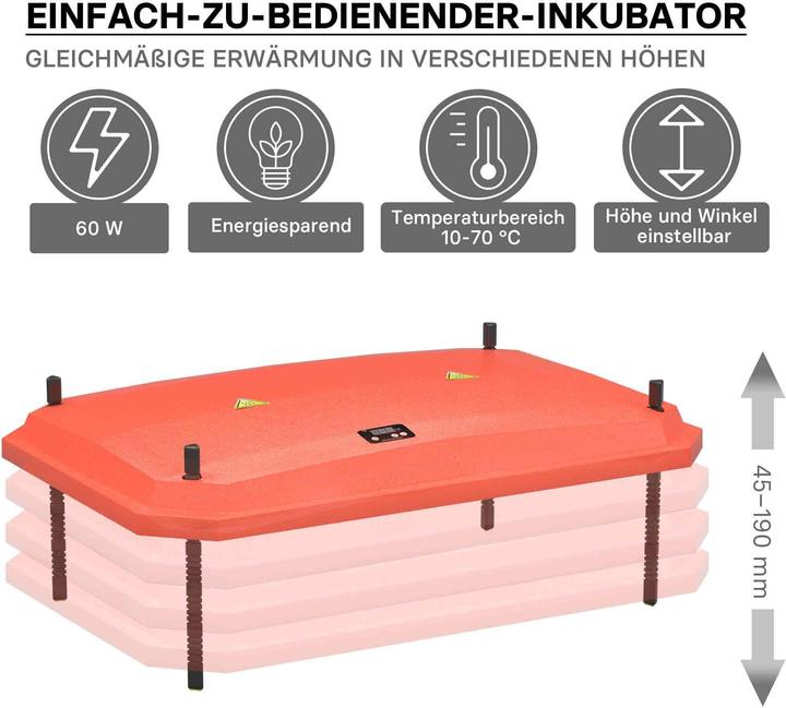 Produktbild Fudajo 45x60cm Küken-Wärmeplatte Temperaturregler 60W Heizplatte Kükenaufzucht (60 W)