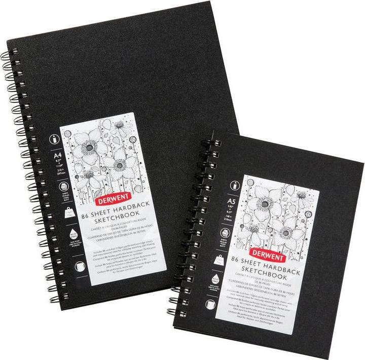 Image du produit Derwent Carnet de croquis (A4, Blanc, Couverture rigide)