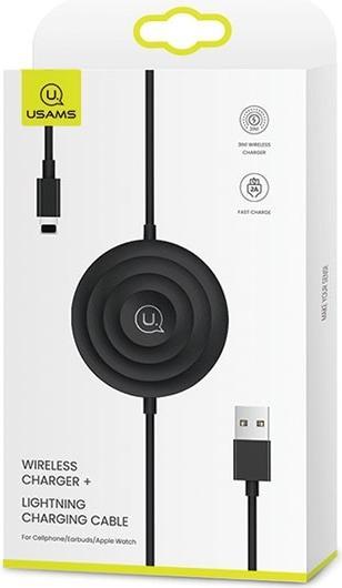 Image du produit Usams Ład. indukcyjna US-CC096 10W z kablem lightning czarny/black CC96WH01 (10 W)