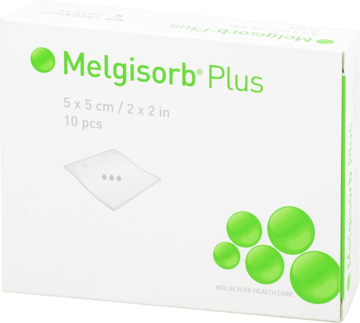Actual product image Mölnlycke Melgisorb Plus Alginate Bandage 5x5cm sterile 10 pcs.
